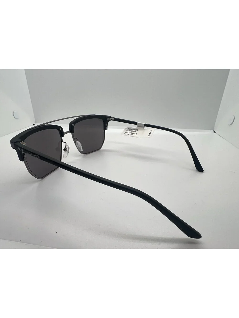 Calvin Klein Men's Matte Black Geometric Sunglasses